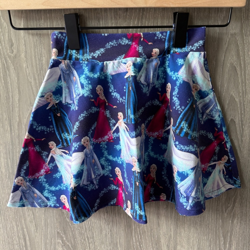 Handmade Custom‎ Frozen Skater Skirt Girls 5/6 Elsa Anna Disney Princess Stretch